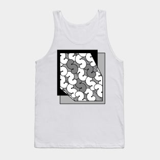 Many flowing S letters, black and white Tank Top